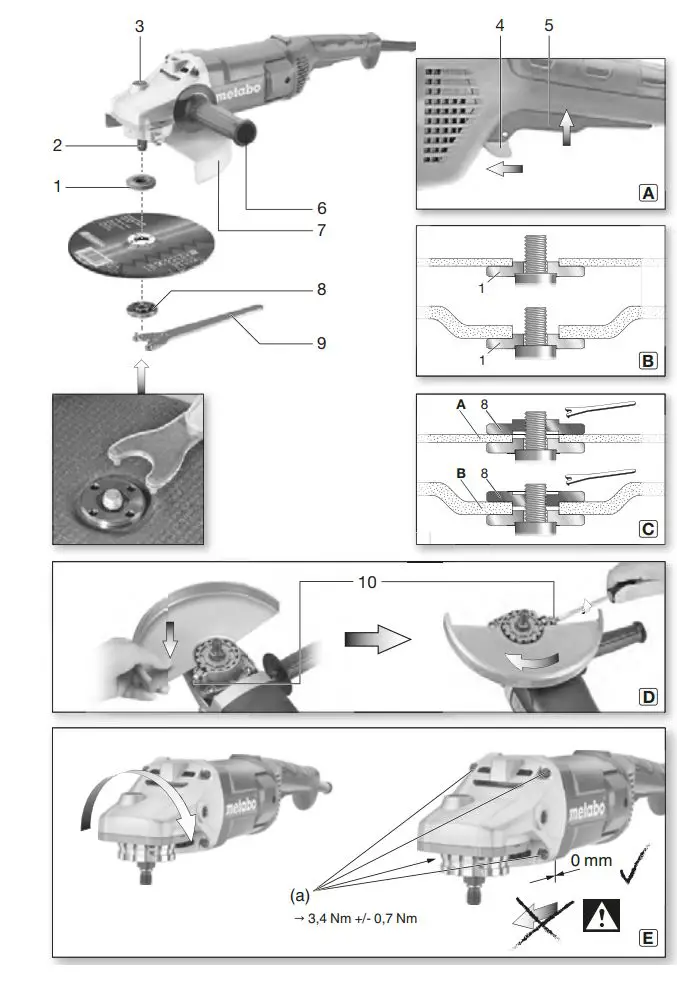 metabo W 2000-180 Cumi 2000 Watts Angle Grinder Instructions - Product Overview
