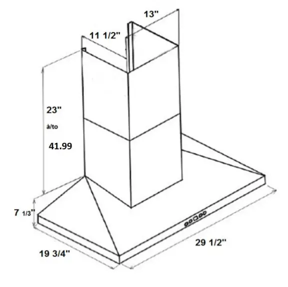 AVG AVN 308CS2 NEVADA Wall Mounted Range Hood - Fig