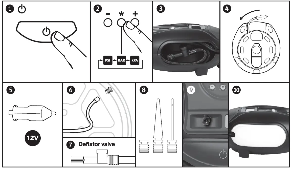 RING RTC600 Digital Tyre Inflator with Auto Stop and LED Light 4