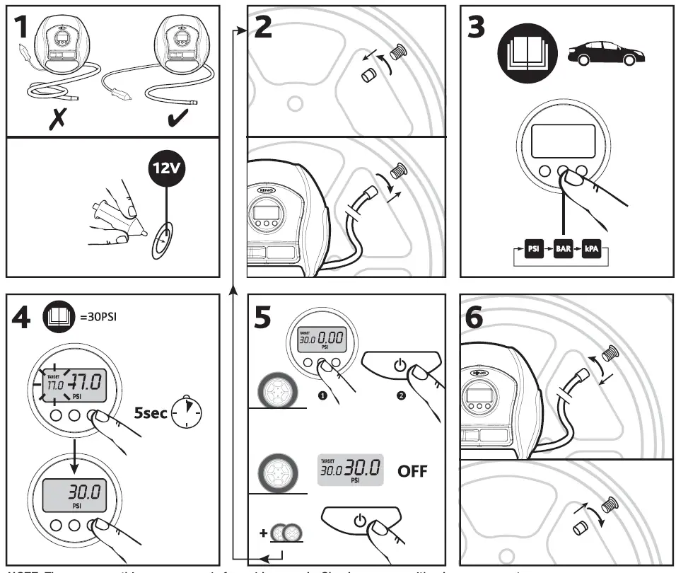 RING RTC600 Digital Tyre Inflator with Auto Stop and LED Light 5