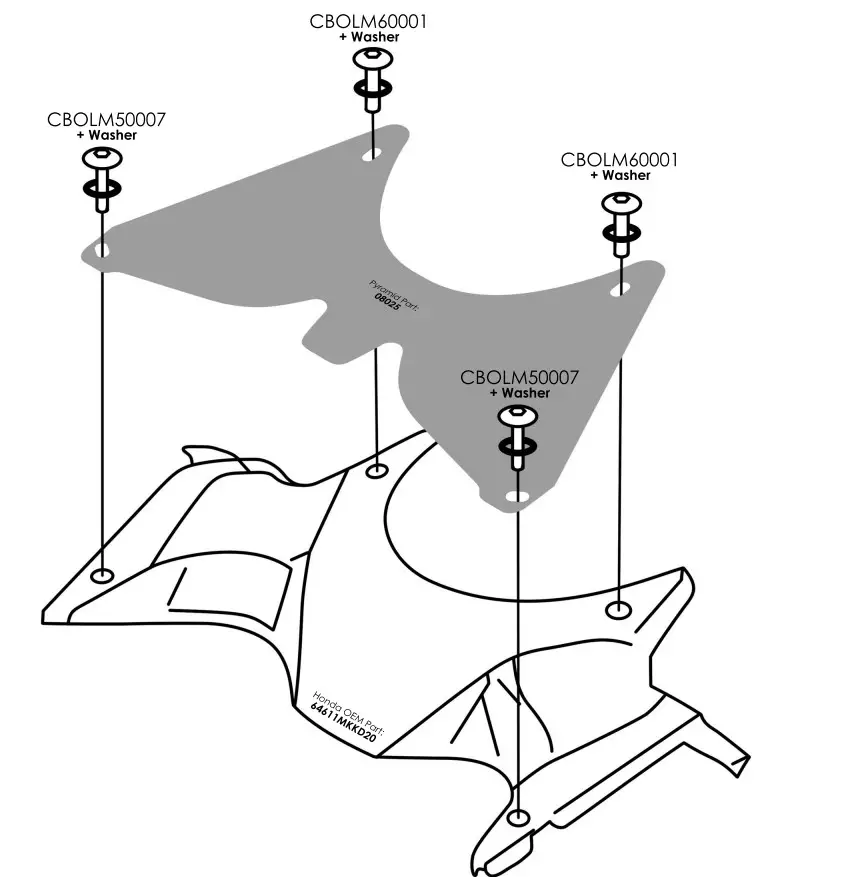PYRAMID 08025 Honda CRF1000L Africa Twin Wind Deflector