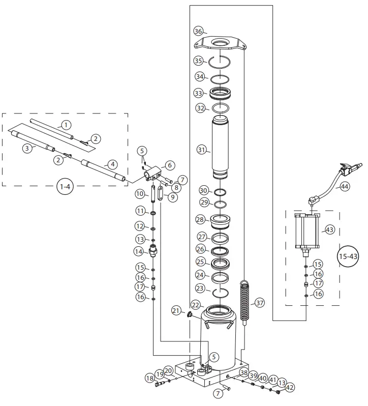 ATD 7423W 35 Ton Air Bottle Jack - REPLACEMENT PARTS