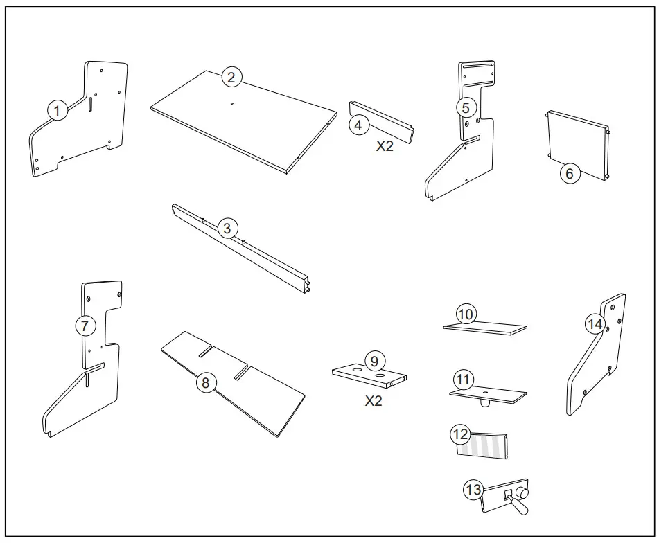 anko Wooden Ice-Cream Shop Instruction - parts