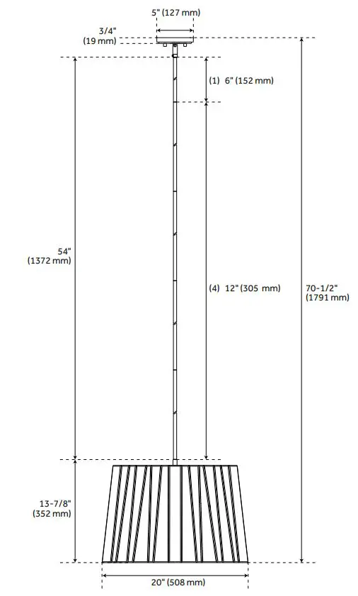 PARK HARBOR 453840 Oakbank Antique Brass or Dark Bronze 4 Light Pendant Light Instructions - How to use