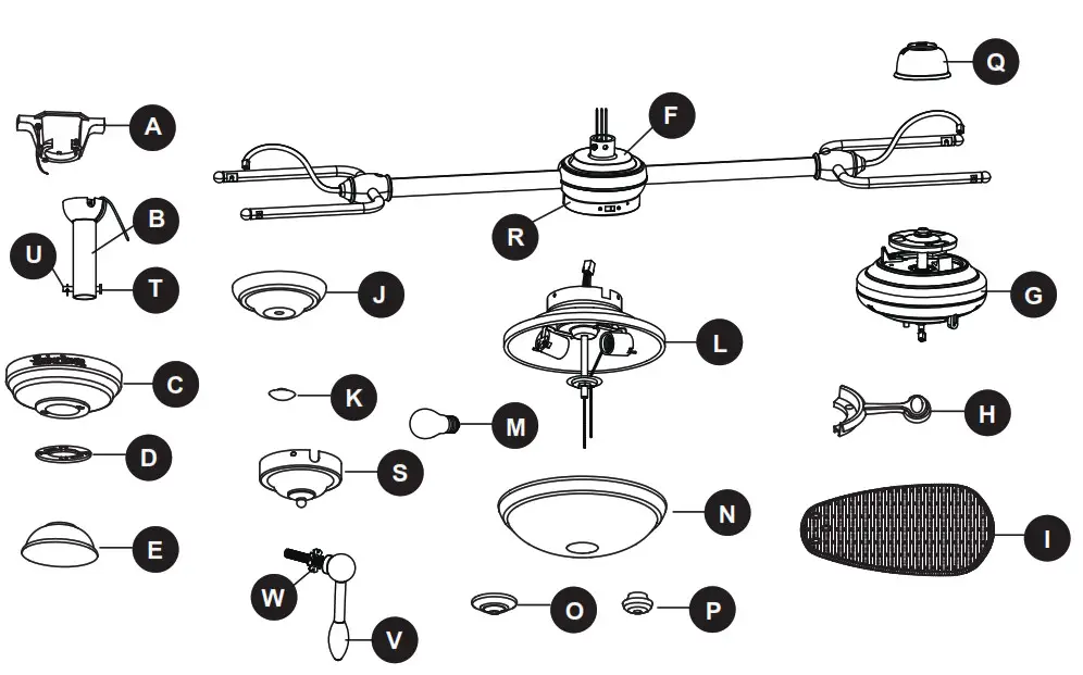 Harbor Breeze L0982 CORB Twin Breeze II Indoor Outdoor Ceiling Fan - fig