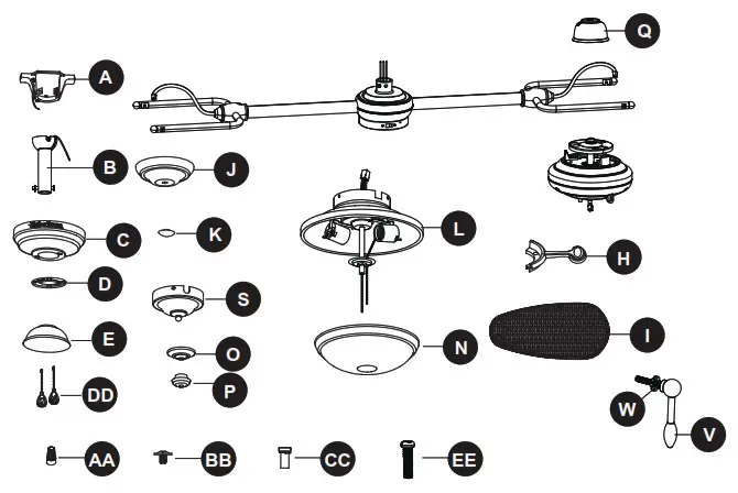 Harbor Breeze L0982 CORB Twin Breeze II Indoor Outdoor Ceiling Fan - fig39