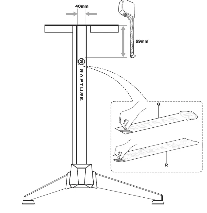 RAPTURE RPT-GDTGL310B Gaming Desk AURORA 310 6