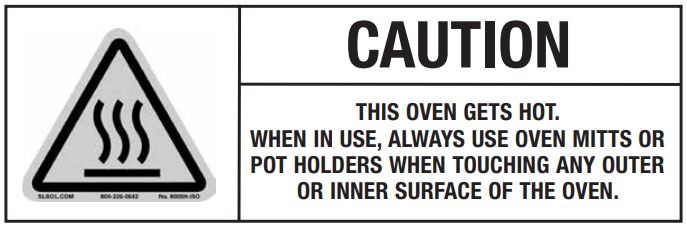 BLACK DECKER TO3217SSC Air Fry Toaster Oven User Manual - Warning Hot Surface Icon