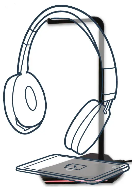 anko 42902102 Gaming Headphone Stand & Wireless Charger