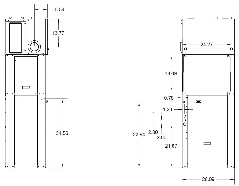 First Co EFE Series Vertical Packaged Unit w Energy Recovery Ventilation - UNIT DIMENSIONAL DATA 2