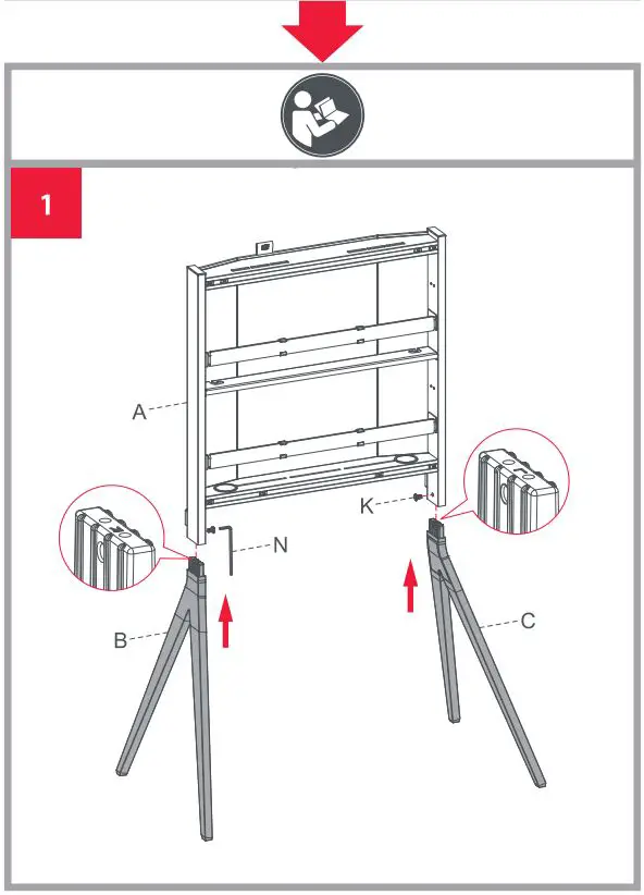 ONE FOR ALL WM7481 Universal Falcon TV Stand Installation Guide - Installation 1
