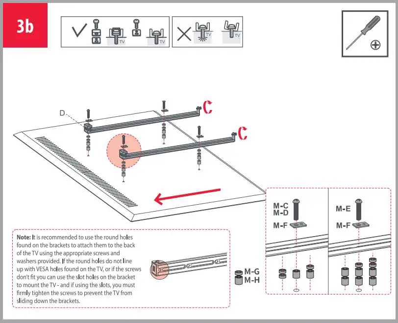 ONE FOR ALL WM7481 Universal Falcon TV Stand Installation Guide - Installation 3b