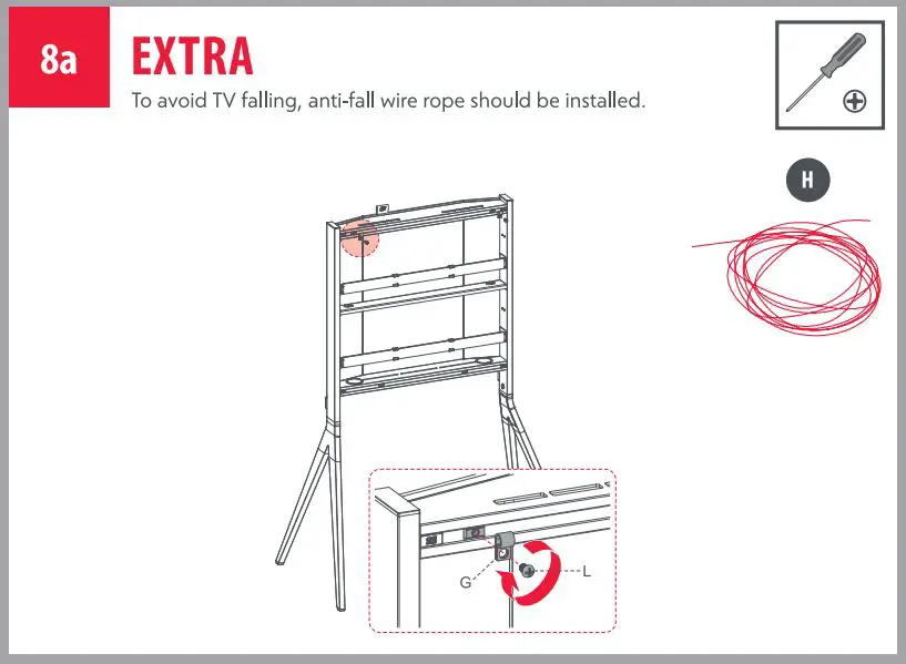 ONE FOR ALL WM7481 Universal Falcon TV Stand Installation Guide - Installation 8a
