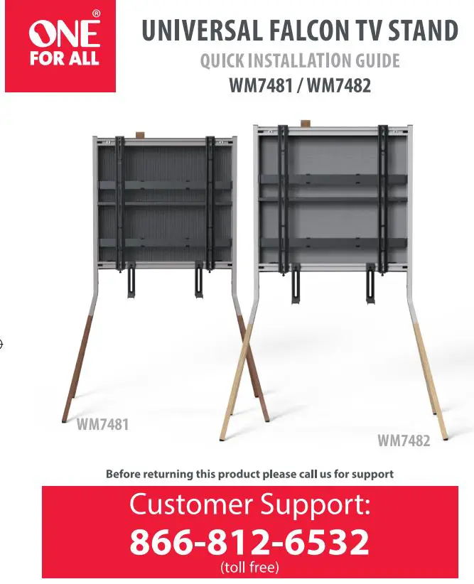 ONE FOR ALL WM7481 Universal Falcon TV Stand Installation Guide