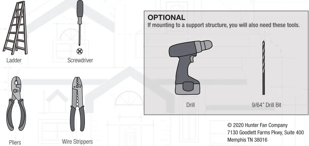 Hunter 51314 Aerodyne Ceiling Fan - Tools Needed