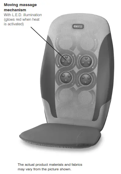 Homedics MCS-370H Dual Shiatsu Massage Cushion with Heat Instruction - Moving massage