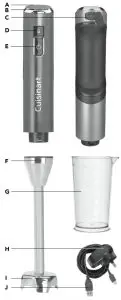 Cuisinart Cordless Rechargeable Hand Blender RHB 100XA - fig 1