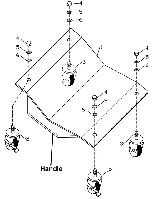 PITTSBURGH AUTOMOTIVE 67338 1500 lb Capacity Vehicle Dollies Owner's-Diagram