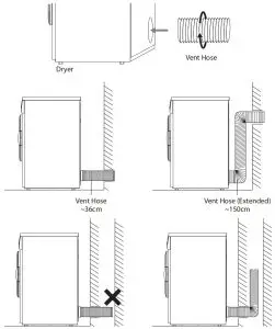LOGIK LVD7W18 7kg Vented Tumble Dryer - Installing the Vent Hose