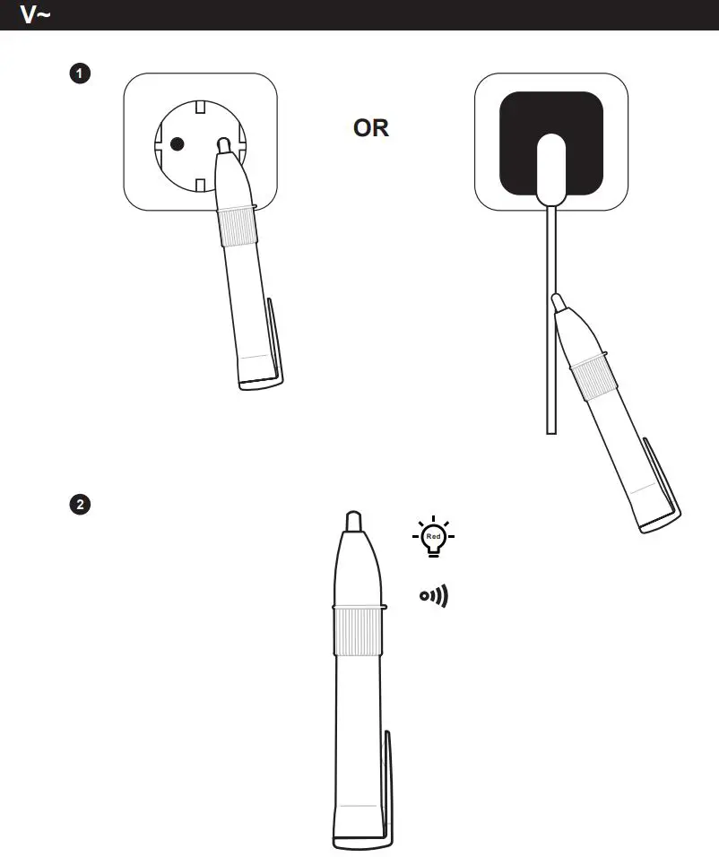 MASTECH MS8900 Non Contact AC Voltage Detector User Guide - Voltage
