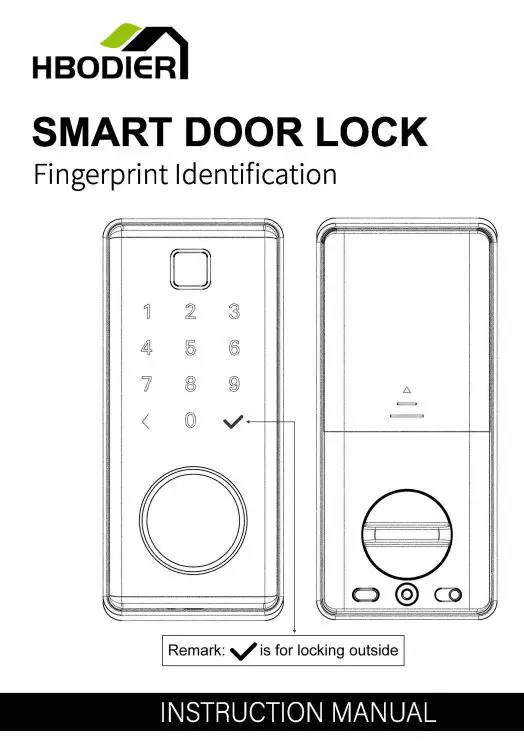 HBODIER HL02S Smart Door Lock Instruction Manual