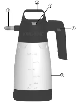 KINCROME K16020 Heavy Duty Pressure Sprayer 1.5 Litre fig 1