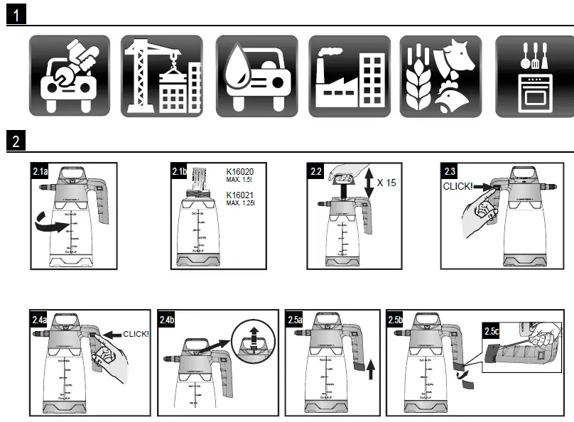 KINCROME K16020 Heavy Duty Pressure Sprayer 1.5 Litre fig 4