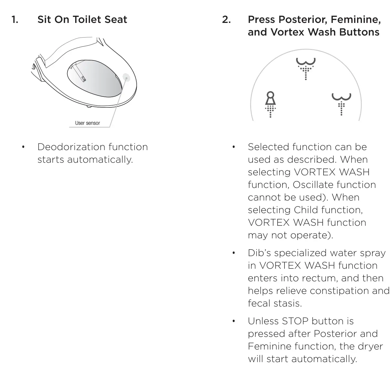 bioBidet DIB Special Edition Advanced Bidet Toilet Seat - OPERATION