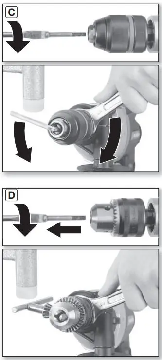 metabo BE 850-2 850W Rotary Drill Instruction Manual - Fig C,D