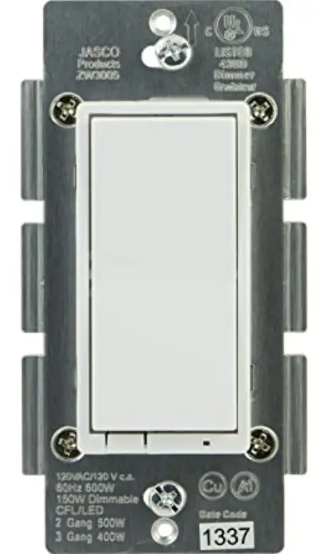 JASCO ZW3010DV Z-Wave In-Wall Paddle Dimmer