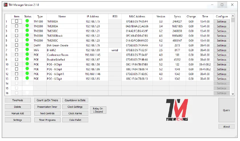 TIME MACHINES TM-Manager Windows Application FIG 1