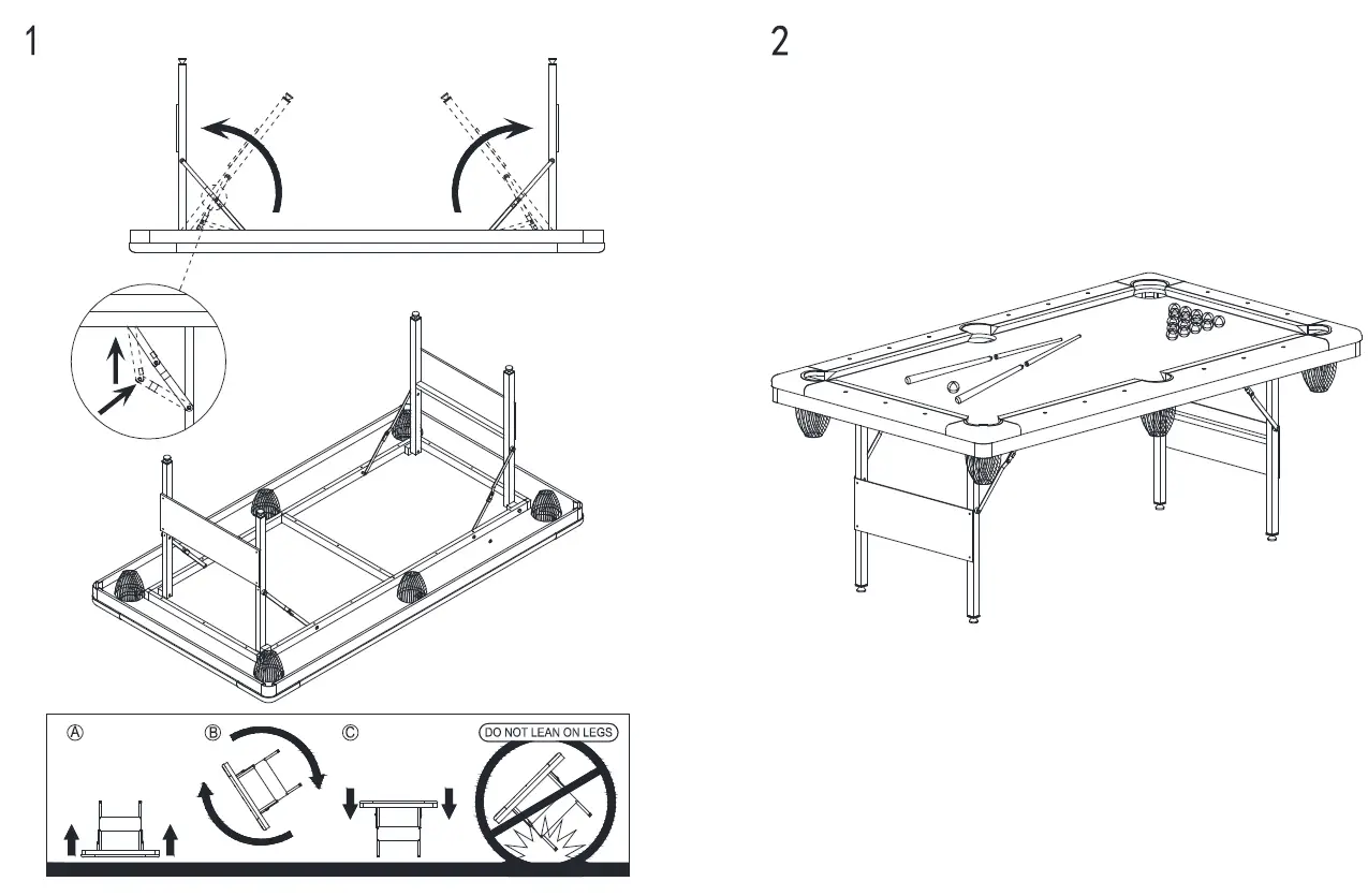 CASTWAY-GX-(MAX)-DT35B-Folding-Billiard-Table-Use-fig-3