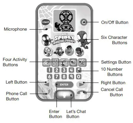 vtech 80-554403 Spidey Learning Phone 1