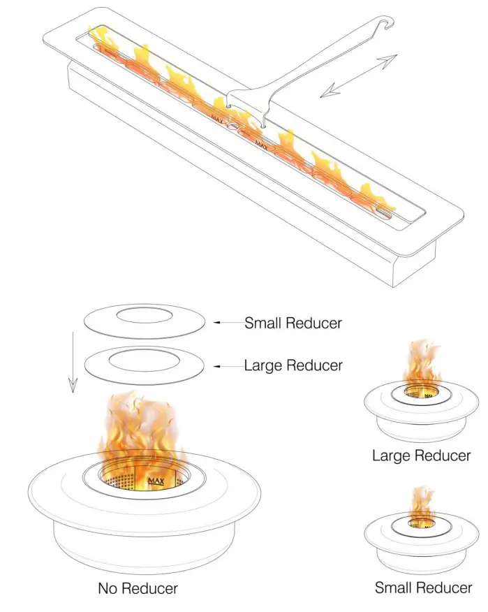 ICON FIRES BIO 70 210 Slimline Burner - Flame Size
