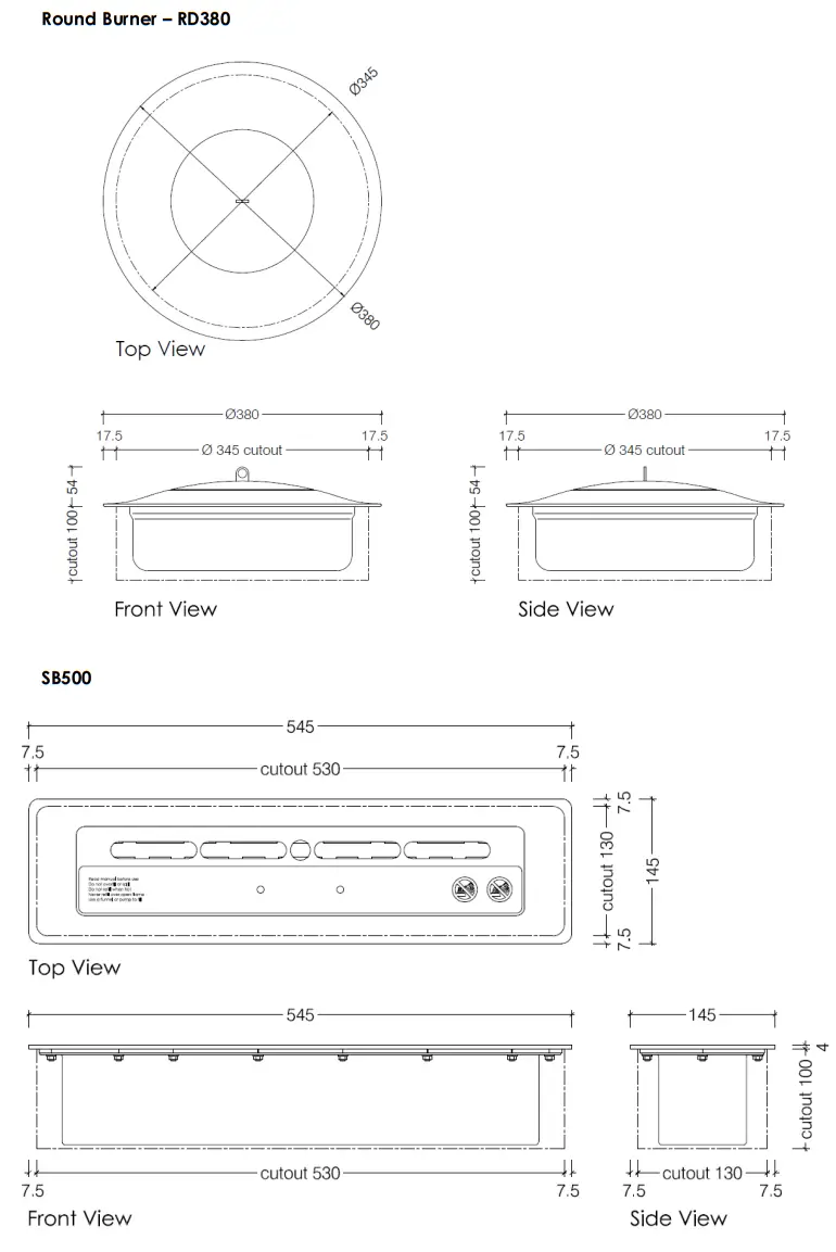 ICON FIRES BIO 70 210 Slimline Burner - Slimline Burner1