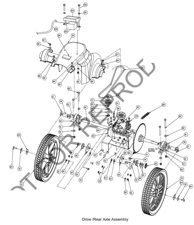 BILLY GOAT MV601SPE Self Propelled Multi Vacuum Cleaner - MVSP TRANS PARTS DRAWING