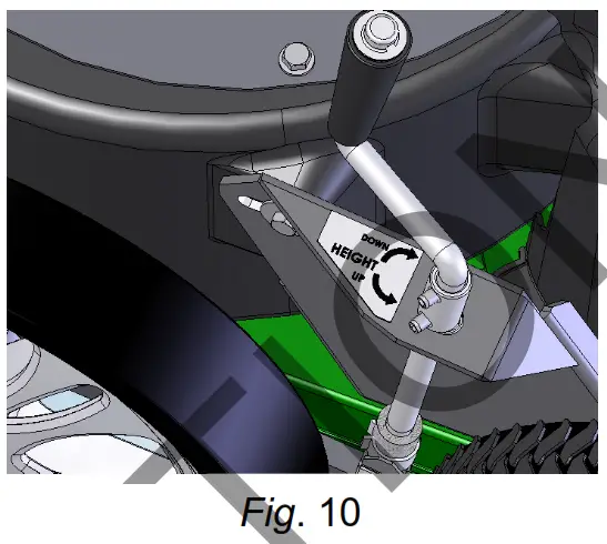 BILLY GOAT MV601SPE Self Propelled Multi Vacuum Cleaner - VACUUM NOZZLE HEIGHT ADJUSTMENT