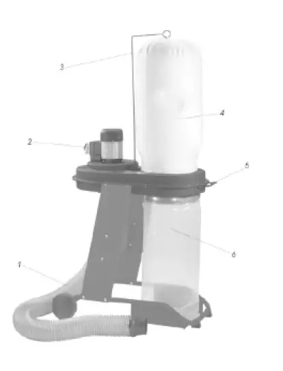 LUMBER JACK 750W Dust Collector UDE75B FIG 1
