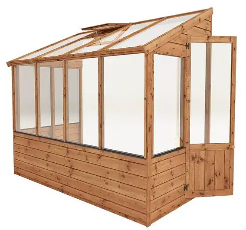 meRcia 04GREENLEAN0804-V2 Traditional Wooden Lean To Greenhouse