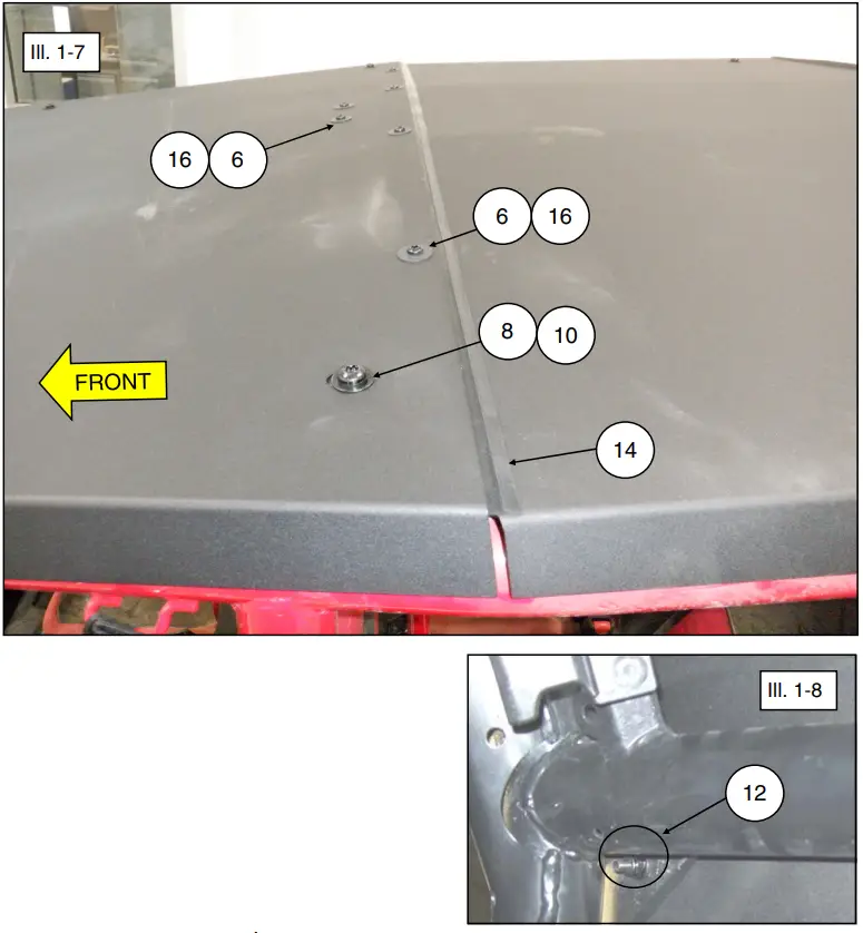 KOLPIN 29240 Honda Talon 1000-4 Aluminum Roof parts 5