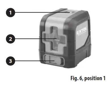 EXTOL PREMIUM 8823306 Cross Line Laser Level- control