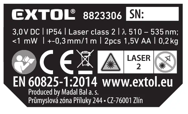 EXTOL PREMIUM 8823306 Cross Line Laser Level- fig 6
