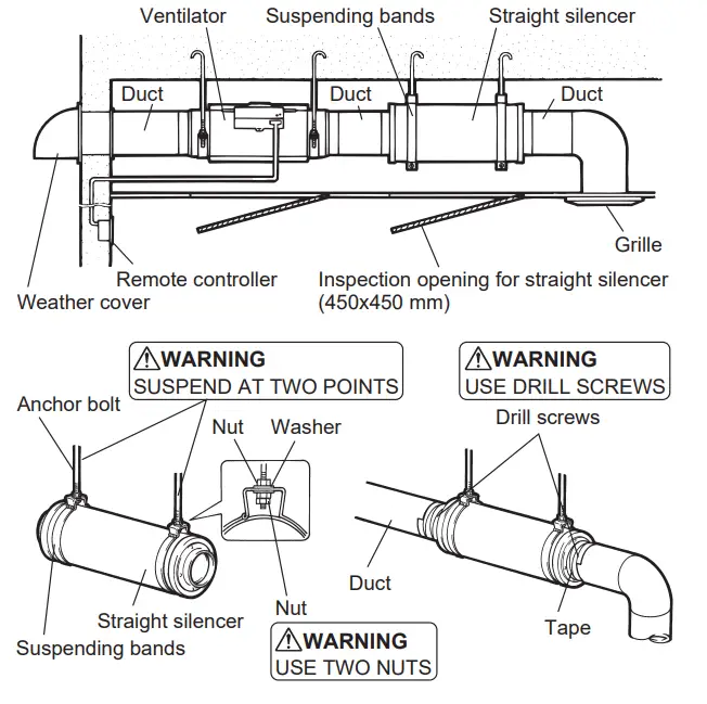 MITSUBISHI ELECTRIC PZ 100SS E Straight Silencer -Ventilator