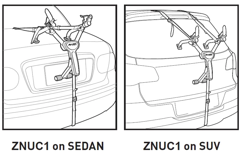 ALLEN SPORTS ZNUC1 Ultra Compact Trunk Bike Rack fig 6