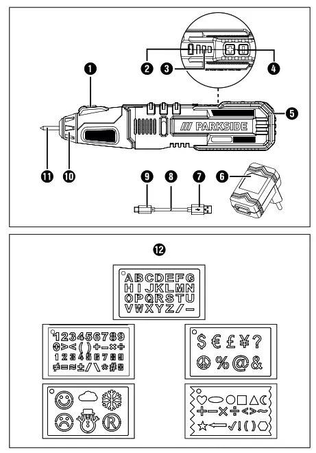 PARKSIDE PAGG 4 A1 Cordless Engraving Tool - 1