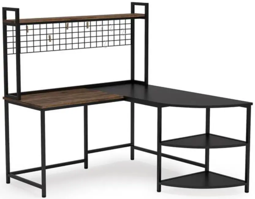 Tribesigns CT-XK00125 L-Shaped Vintage Brown Wood Computer Desk