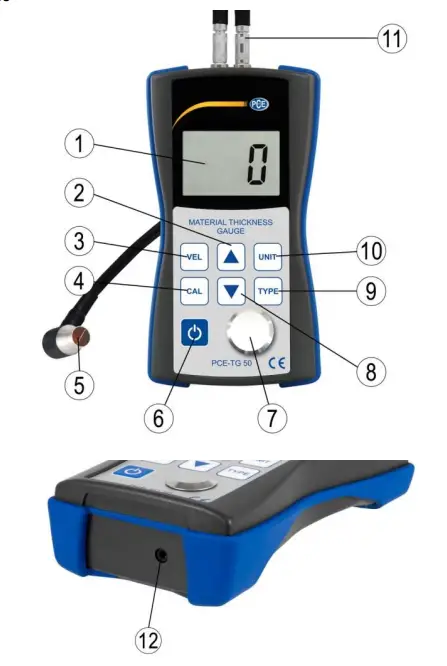 PCE Instruments PCE-TG 50 Ultrasonic Material Thickness Meter - fig