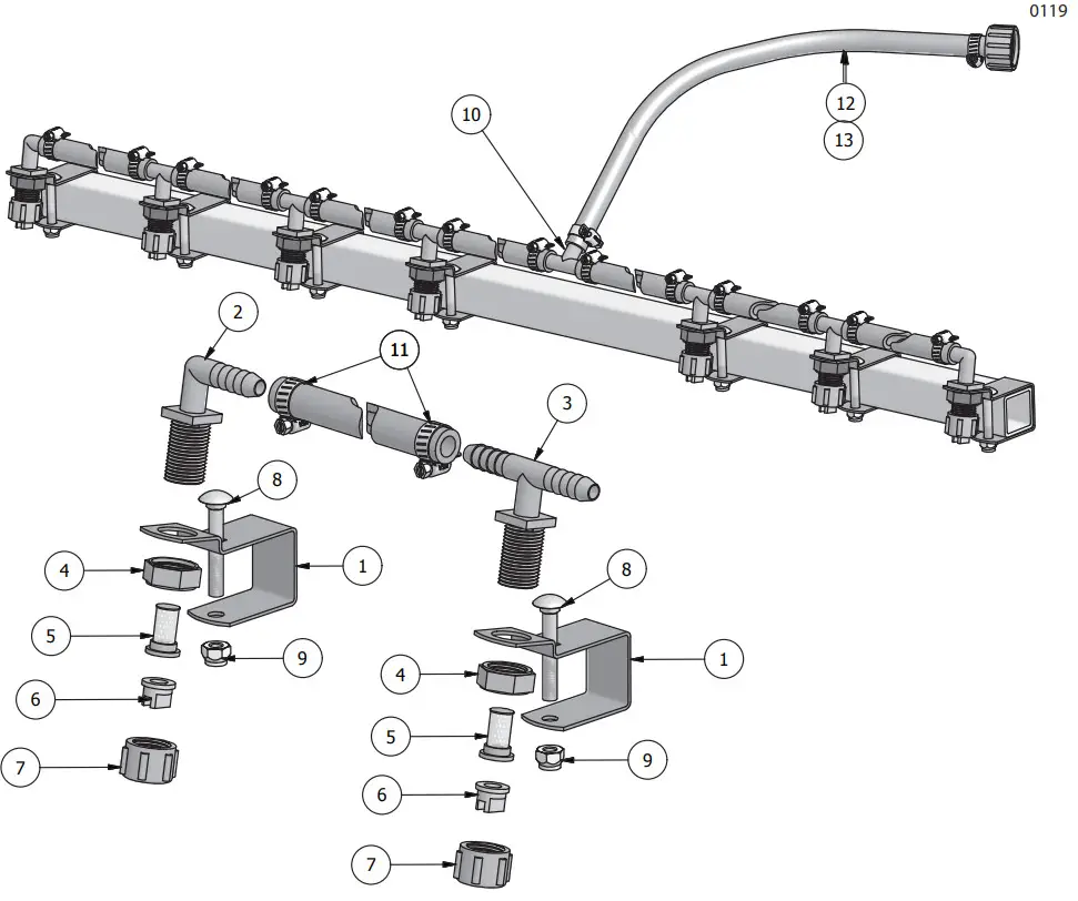 WORKHORSE BK005 5 & 7 Nozzle Boom Kit - Assembly Instructions