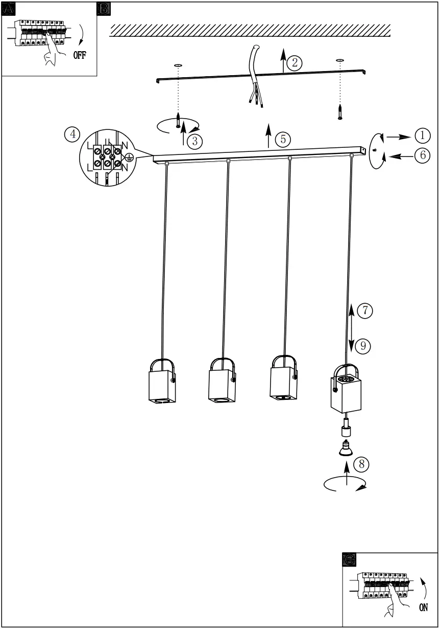 EGLO 43748 Hanging Lamp - Mounting