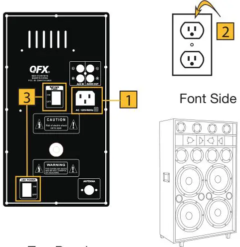 Portable Speaker SBX-412401BTS - Back Panel